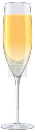 Vector illustration of a filled champagne flute