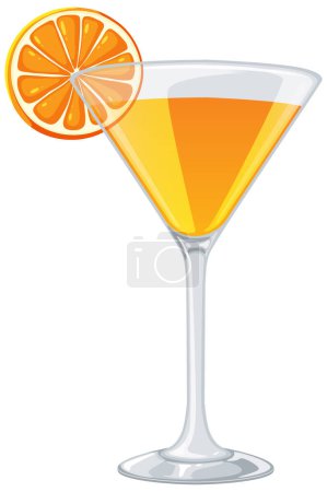 Vector illustration of a refreshing orange drink