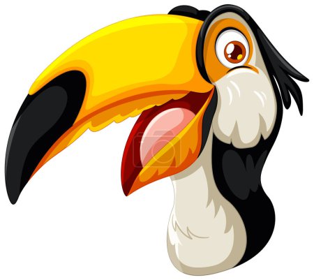 Illustration for Vibrant vector illustration of a toucan's head - Royalty Free Image