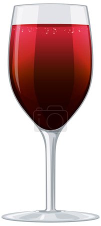 Illustration for Vector illustration of a full red wine glass - Royalty Free Image