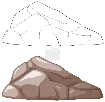 Ilustración de Dos rocas estilizadas en formato vectorial - Imagen libre de derechos