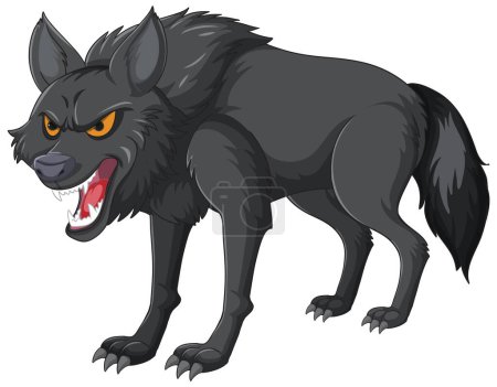 Illustration for Vector illustration of an aggressive wolf growling - Royalty Free Image