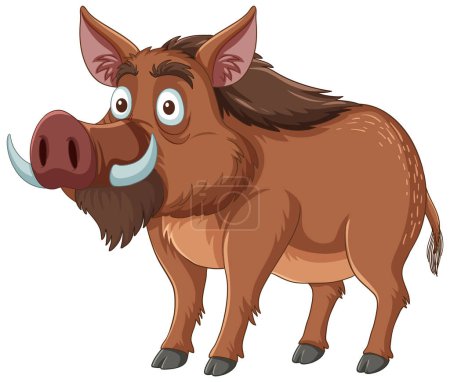 Illustration for Colorful vector illustration of a smiling wild boar - Royalty Free Image