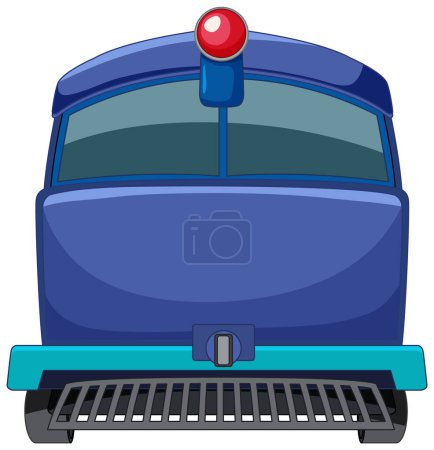 Illustration for Vector illustration of a blue cartoon train - Royalty Free Image