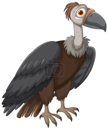 Téléchargez les photos : Illustration vectorielle d'un personnage de vautour de dessin animé - en image libre de droit