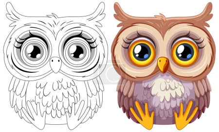 Illustration for Vector illustration of a cute, colorful owl - Royalty Free Image