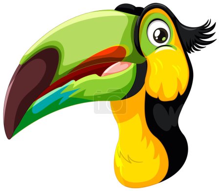 Illustration for Vibrant vector illustration of a cartoon toucan - Royalty Free Image