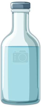 Téléchargez les illustrations : Un vecteur simple et propre d'une bouteille en verre - en licence libre de droit