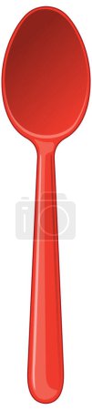 Vector illustration of a simple red spoon