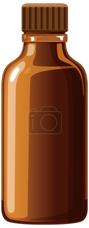Illustration for Vector illustration of an empty amber medicine bottle - Royalty Free Image