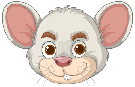 Téléchargez les illustrations : Adorable illustration vectorielle du visage d'une souris - en licence libre de droit