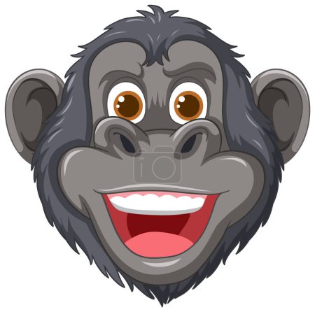Illustration for Vector graphic of a smiling chimpanzee face - Royalty Free Image