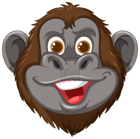 Illustration for Vector graphic of a smiling monkey face - Royalty Free Image