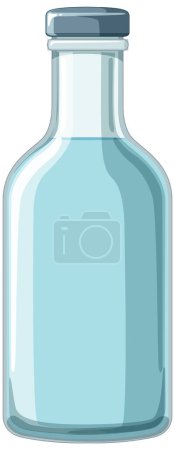 Téléchargez les illustrations : Conception vectorielle simple et propre d'une bouteille en verre - en licence libre de droit