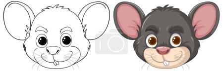 From sketch to colored cartoon mouse character