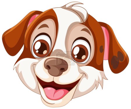 Illustration for Cartoon of a cheerful, smiling puppy face - Royalty Free Image