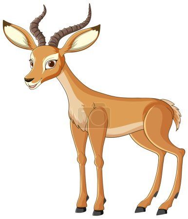 Téléchargez les illustrations : Graphique vectoriel d'une antilope souriante et stylisée - en licence libre de droit