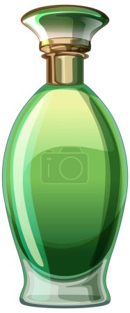 Ilustración de Ilustración vectorial de una botella de perfume verde con estilo. - Imagen libre de derechos