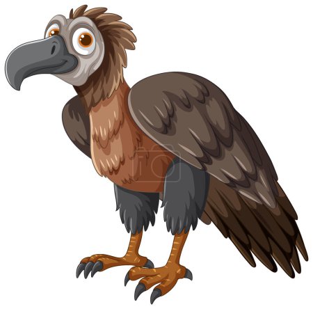 Téléchargez les illustrations : Illustration vectorielle d'un vautour de bande dessinée brun - en licence libre de droit