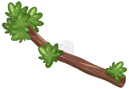 Ilustración de Gráfico vectorial de una rama con hojas vibrantes - Imagen libre de derechos