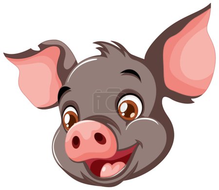 Illustration for Vector graphic of a happy, smiling piglet - Royalty Free Image