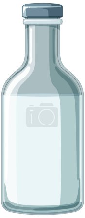 Illustration for Simple clear glass bottle in vector format - Royalty Free Image