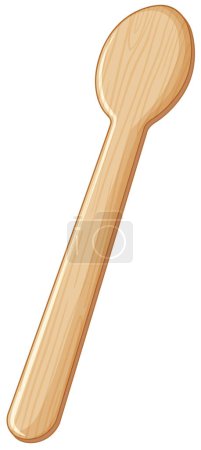 Detailed wooden spoon on a white background