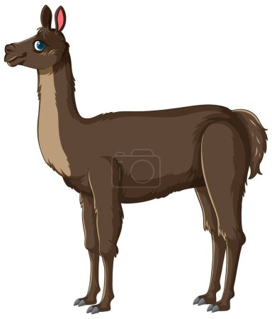 Illustration for Vector graphic of a standing brown llama - Royalty Free Image