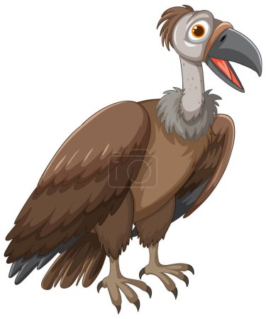 Téléchargez les illustrations : Illustration vectorielle colorée d'un vautour dessin animé - en licence libre de droit
