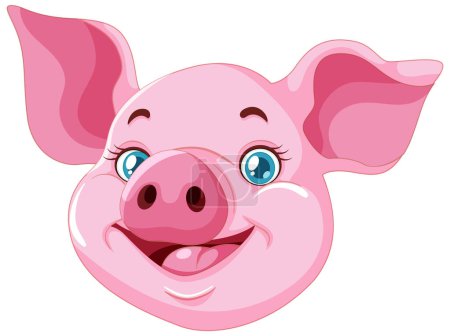 Vector graphic of a smiling pink pig's face