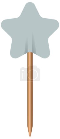 Illustration for Vector graphic of a simple star-topped wand - Royalty Free Image
