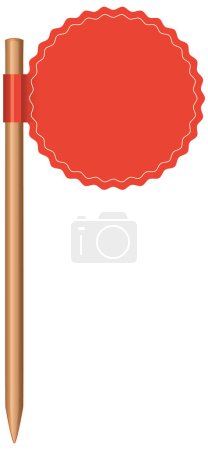 Illustration for Vector illustration of a wax seal and ribbon - Royalty Free Image