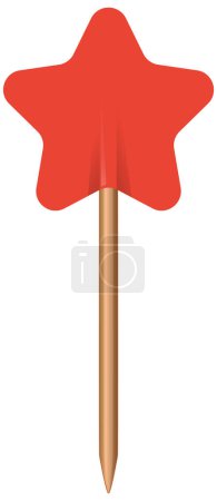 Illustration for Vector illustration of a red star-shaped pushpin - Royalty Free Image