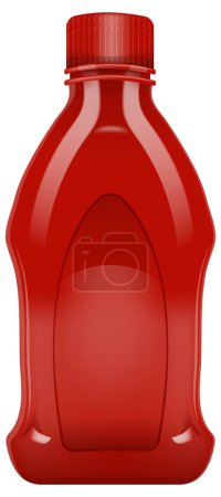 Vector illustration of an empty red ketchup bottle