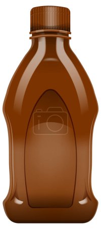 Illustration for Brown bottle vector with a screw cap - Royalty Free Image