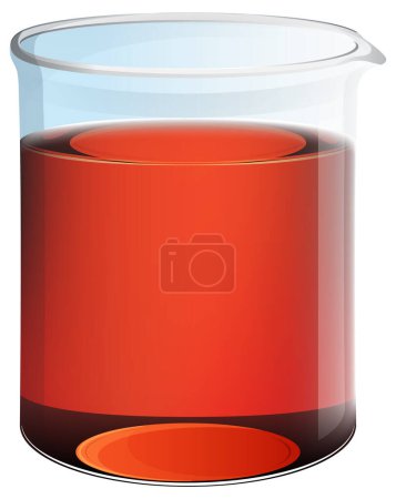 Illustration for A clear beaker filled with red liquid - Royalty Free Image