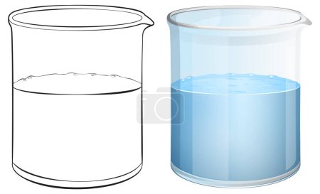 Ilustración vectorial de un vaso lleno de vidrio