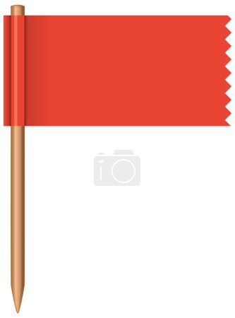 Téléchargez les photos : Graphique vectoriel d'un drapeau rouge avec poteau en bois - en image libre de droit