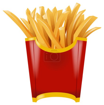 Téléchargez les photos : Graphique vectoriel d'un carton rouge de frites - en image libre de droit