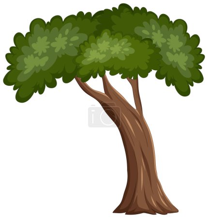 Téléchargez les illustrations : Vecteur de dessin animé d'un arbre vert vibrant - en licence libre de droit