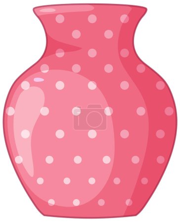 Ilustración de Un jarrón rosa con vector de lunares blancos - Imagen libre de derechos