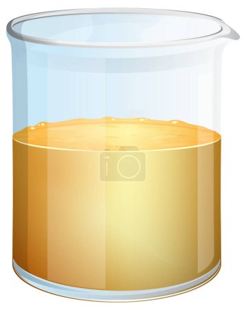 Illustration for Vector illustration of a full glass beaker - Royalty Free Image