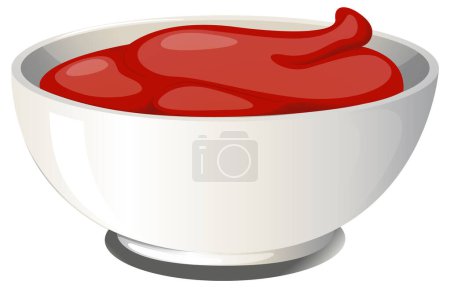 Un simple graphique vectoriel d'un bol rempli de ketchup.