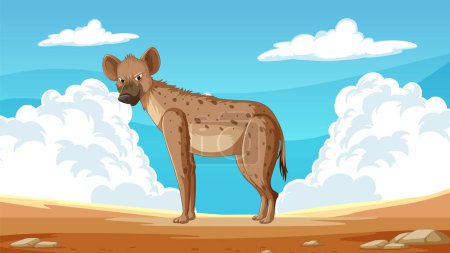 Ilustración de Ilustración vectorial de una hiena en un hábitat natural - Imagen libre de derechos