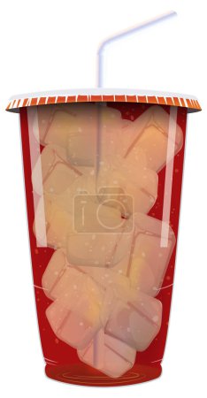 Vector illustration of a cold beverage with ice