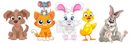 Illustration for Vector illustration of various adorable animals - Royalty Free Image