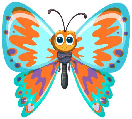 Illustration for Vibrant vector illustration of a cheerful butterfly - Royalty Free Image
