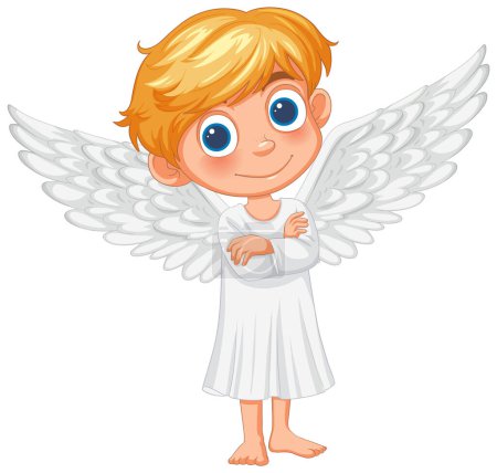 Ilustración de Ilustración vectorial de un niño angelical lindo - Imagen libre de derechos