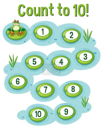 Colorful illustration for learning numbers one to ten