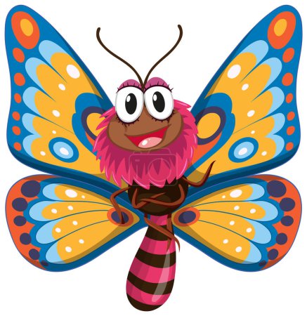 Illustration for Vibrant, cheerful butterfly with whimsical design - Royalty Free Image